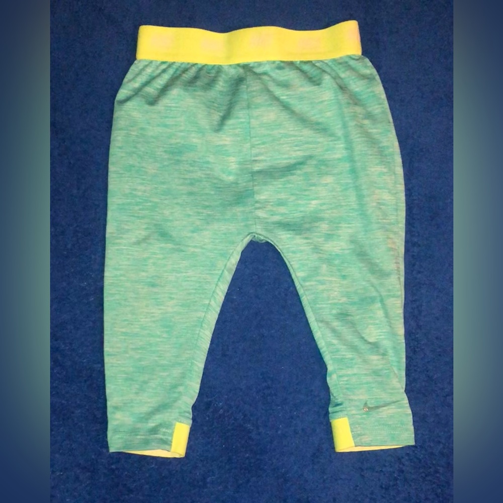 Nike Dri-Fit Teal and Neon Yellow Baby Pants